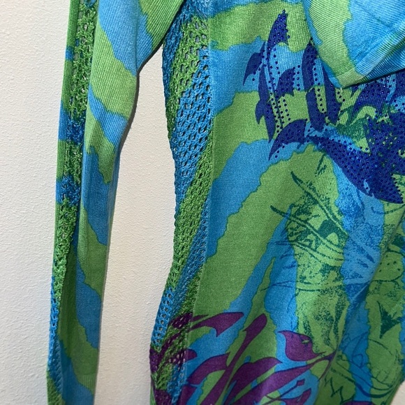 Ed Hardy × Streetwear Y2K Vintage Ed Hardy crazy knit stretch dress‎ sweater | - Picture 6 of 11